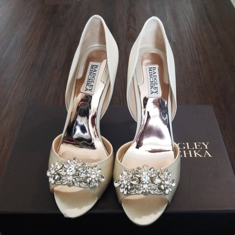 Badgley wedding jewelled open toe heels